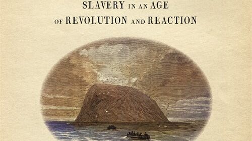 Book cover for Escapes from Cayenne with the subtitle 'A Story of Socialism and Slavery in an Age of Revolution and Reaction'; author Léon Chautard, edited by Michael Roy; oval illustration of a rocky island in the sea at sunset.